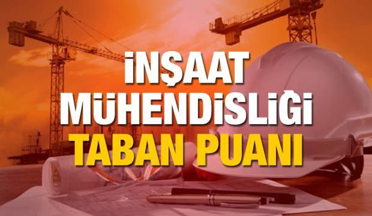 İnşaat Mühendisliği bölümü 2020 tavan ve taban puanları ÖSYM başarı sıralaması