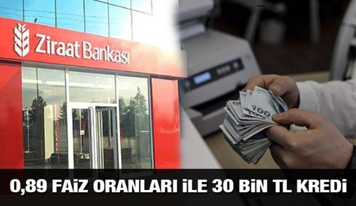 Ziraat Bankası 0,89'dan 30 bin TL 60 ay taksitle İhtiyaç Kredisi veriyor! Kredi başvuru şartı