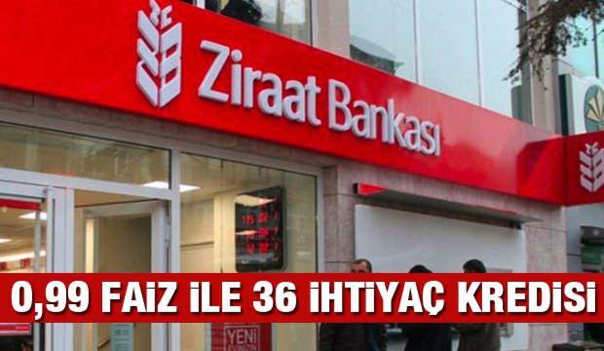Ziraat Bankası 0.99'dan 36 ay vade ile ihtiyaç kredisi sunuyor! Kredi başvuru şartları