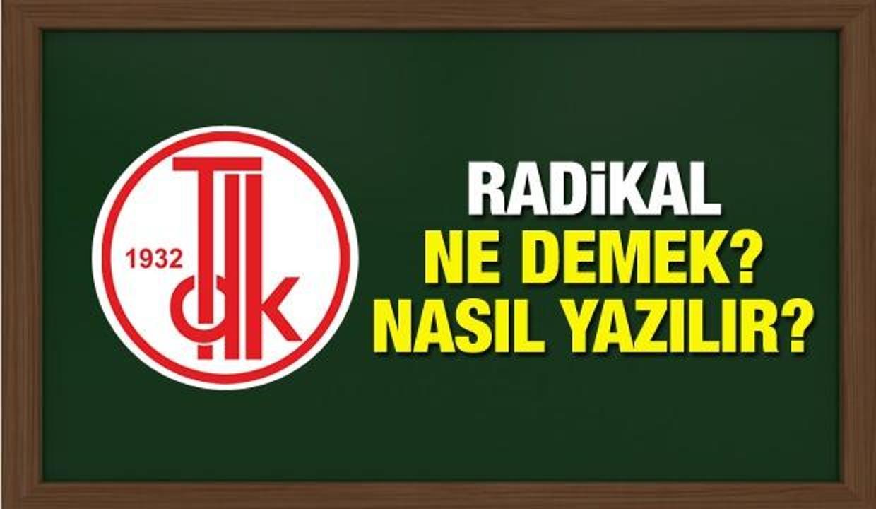 TDK sözlüğüne göre Radikal nasıl yazılır? Radikal kelimesi ne anlama gelir?