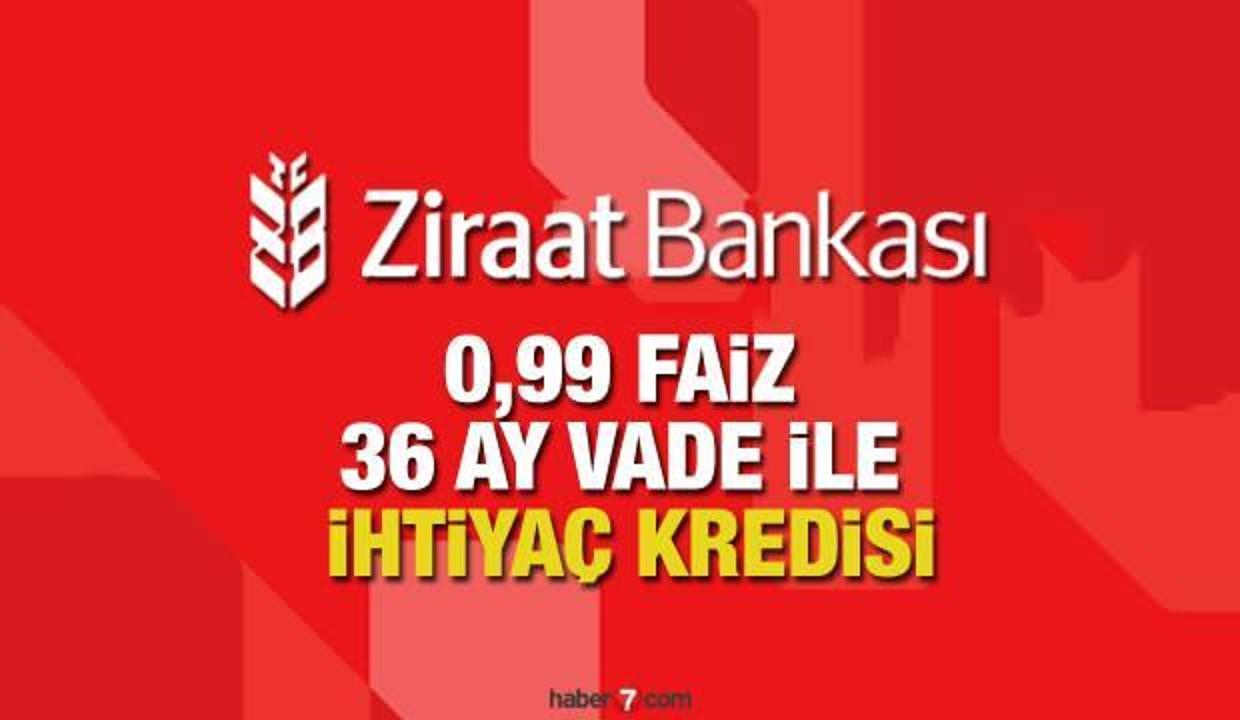 Ziraat Bankası 0.99'dan 36 ay vade ile ihtiyaç kredisi sunuyor? Kredi başvuru ekranı