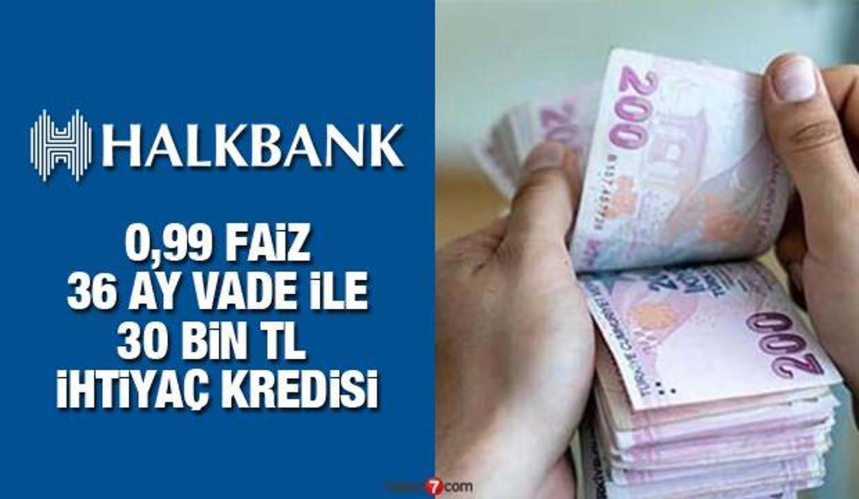 HalkBank 0,99 faiz oranları ile İhtiyaç Kredisi! Kredi başvuru ekranı!
