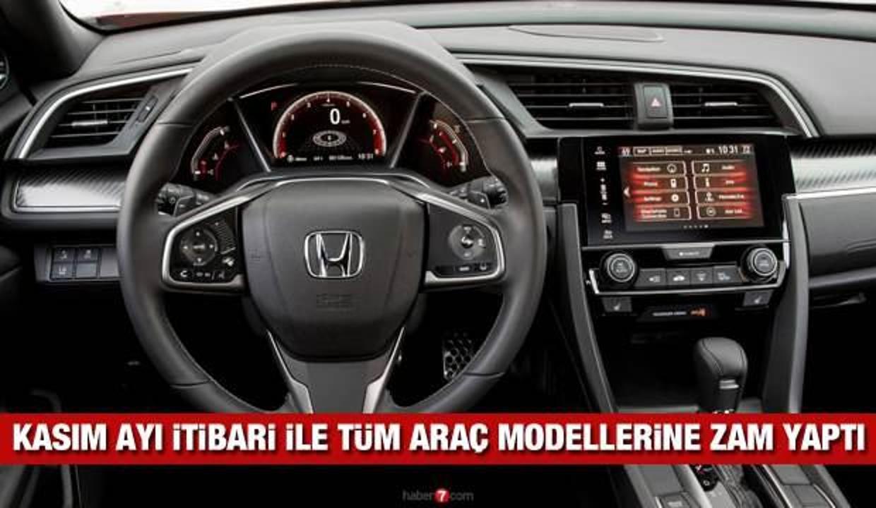 Honda araç modelleri Kasım zammı: Yeni CR-V Civic HR-V Civic Type R güncel fiyat listesi