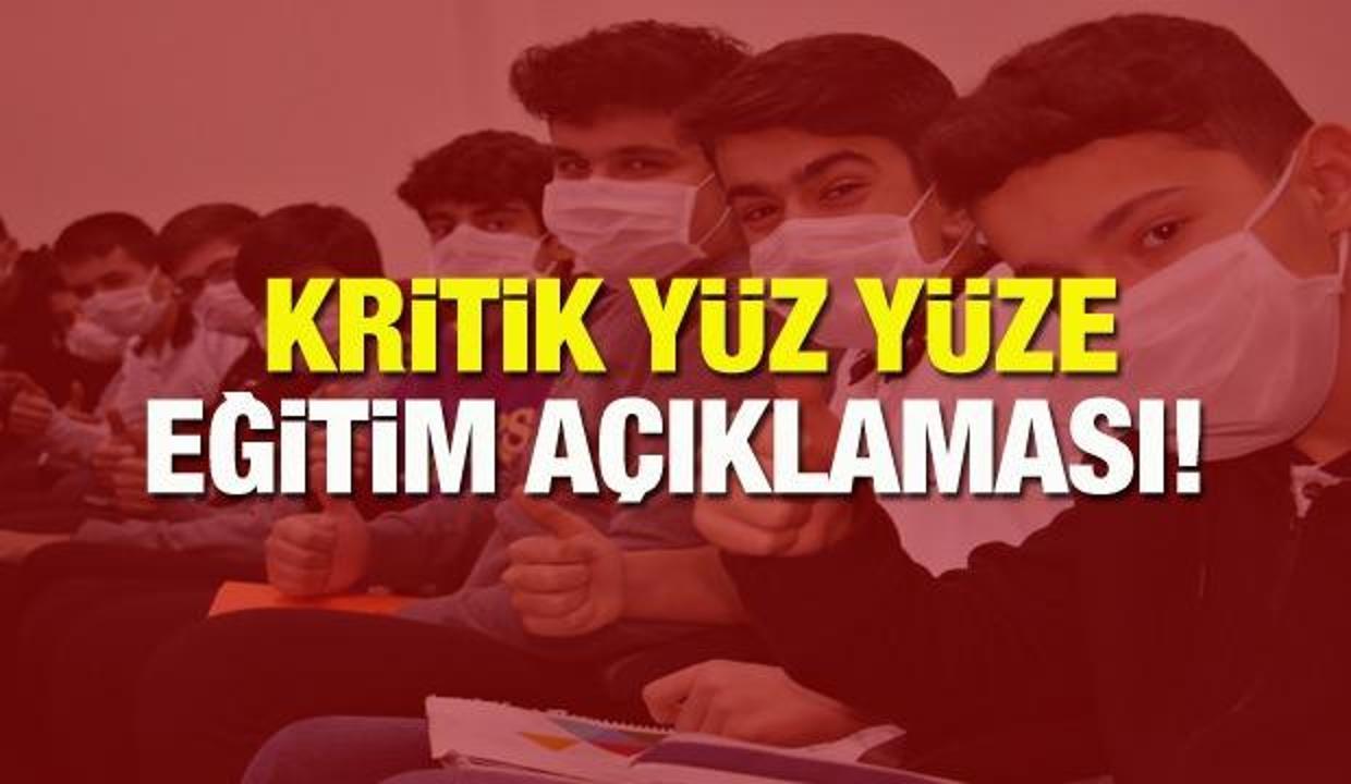 Yüz yüze eğitimle ilgili kritik açıklama! Tüm tedbirler alınarak ikinci dönem okulların….