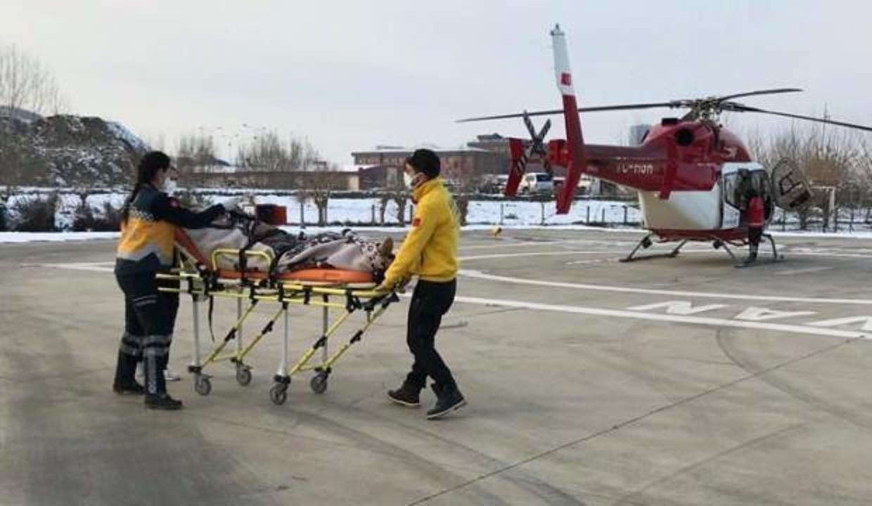 Helikopter ambulans 78 yaşındaki hasta için havalandı
