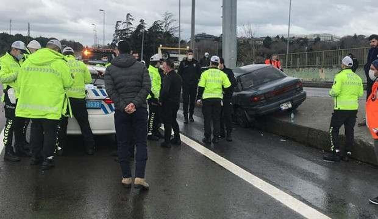 15 Temmuz Şehitler Köprüsü çıkışında kaza: 3 yaralı
