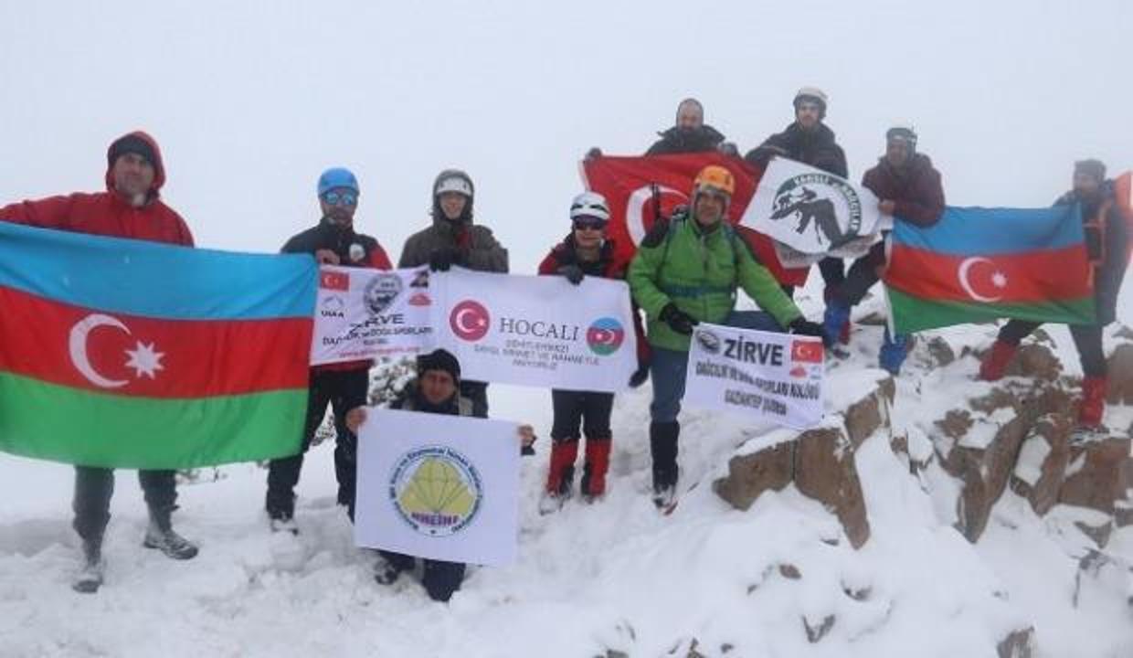 Türk dağcılar Hocalı şehitleri için tırmandı