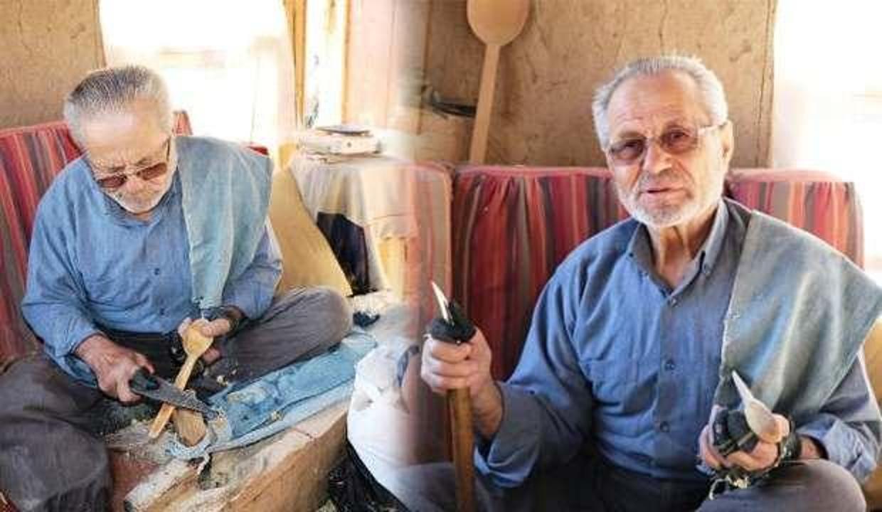  74 yaşındaki kaşıkçı Sakarya'da 60 yıldır baba ve dede mesleği olan kaşıkçılığı sürdürüyor!