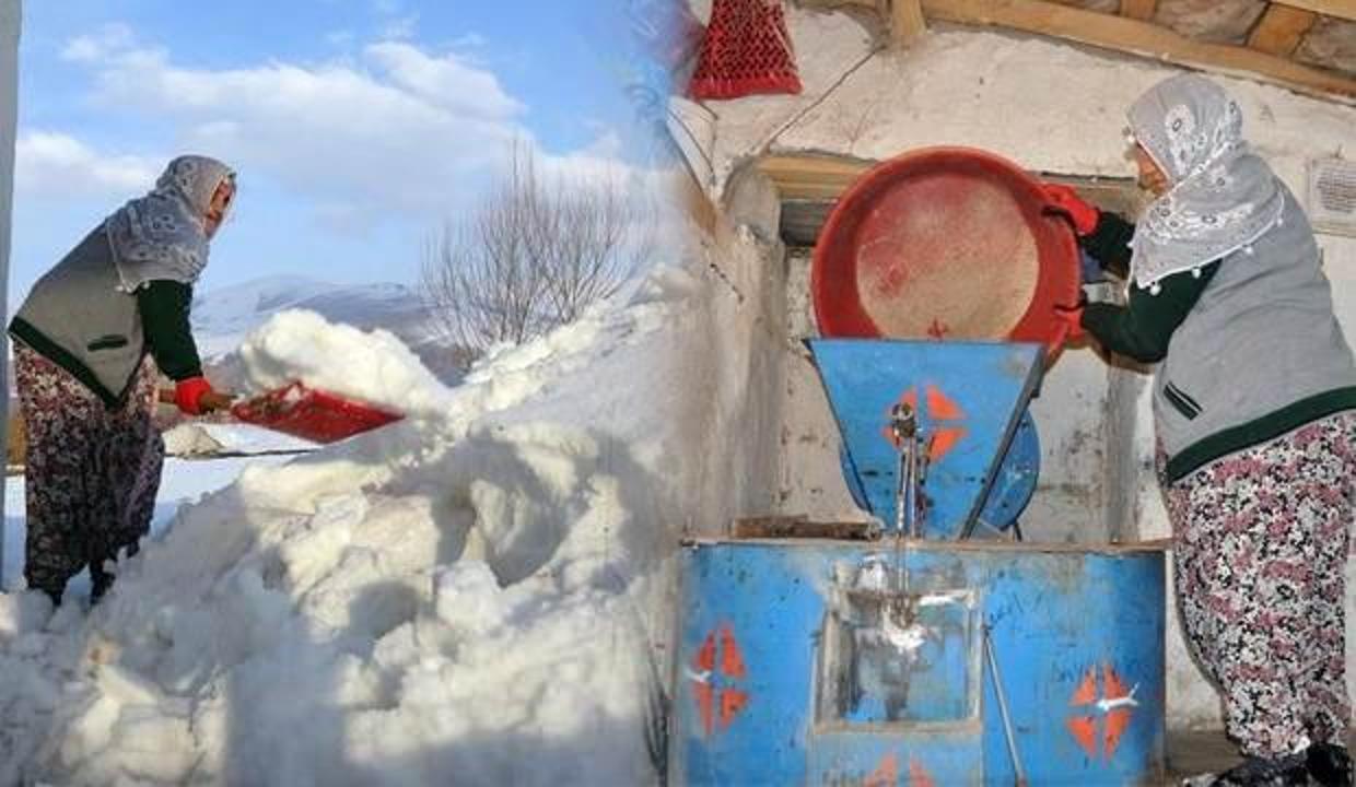 Hakkari'de yaşayan 70 yaşındaki Safiye ninenin çalışma azmi! 10 kişilik işi tek başına yapıyor