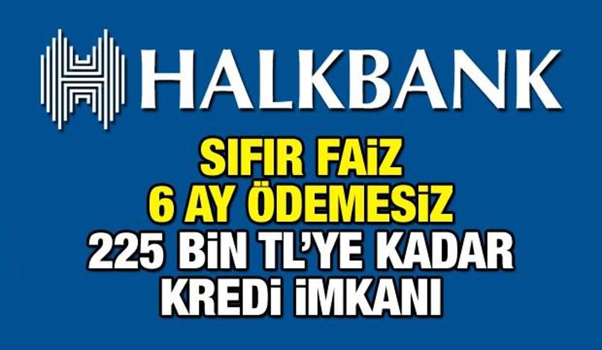 Halkbank sıfır faiz ile 6 ay ödemesiz 225 bin TL'ye kadar kredi veriyor! İşte başvuru detayları