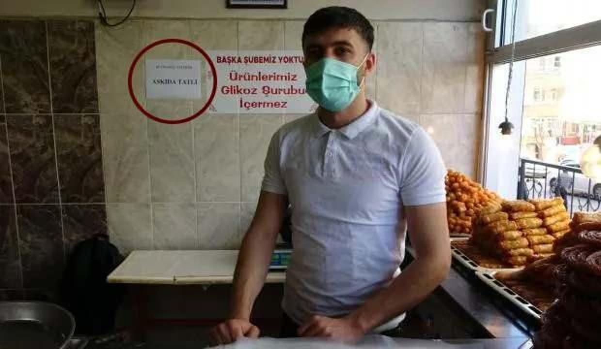 Mardin'de bir tatlıcı askıda tatlı kampanyasıyla ihtiyaç sahiplerine ulaşıyor!