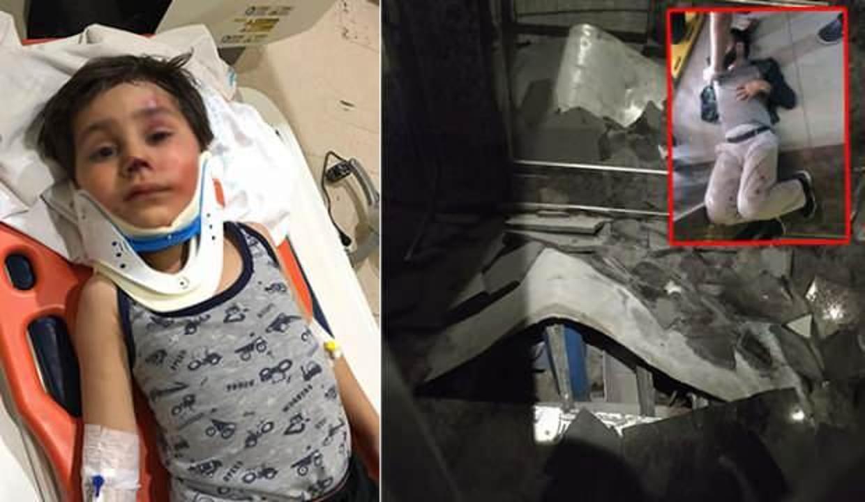 Asansör 11'inci kattan yere çakıldı; Baba oğlunu kucağına alarak kurtardı