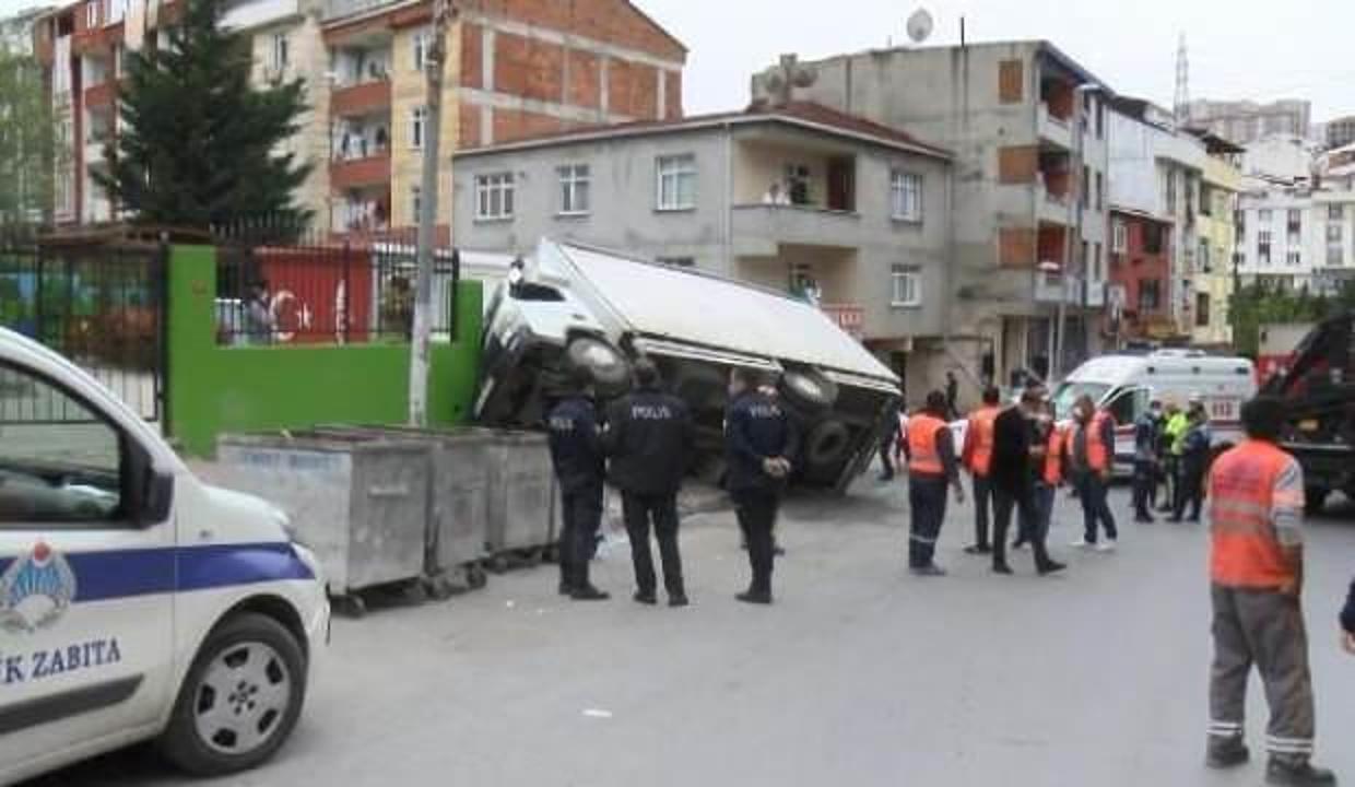 Esenyurt'ta kamyon kreş duvarına çarptı: 3 yaralı