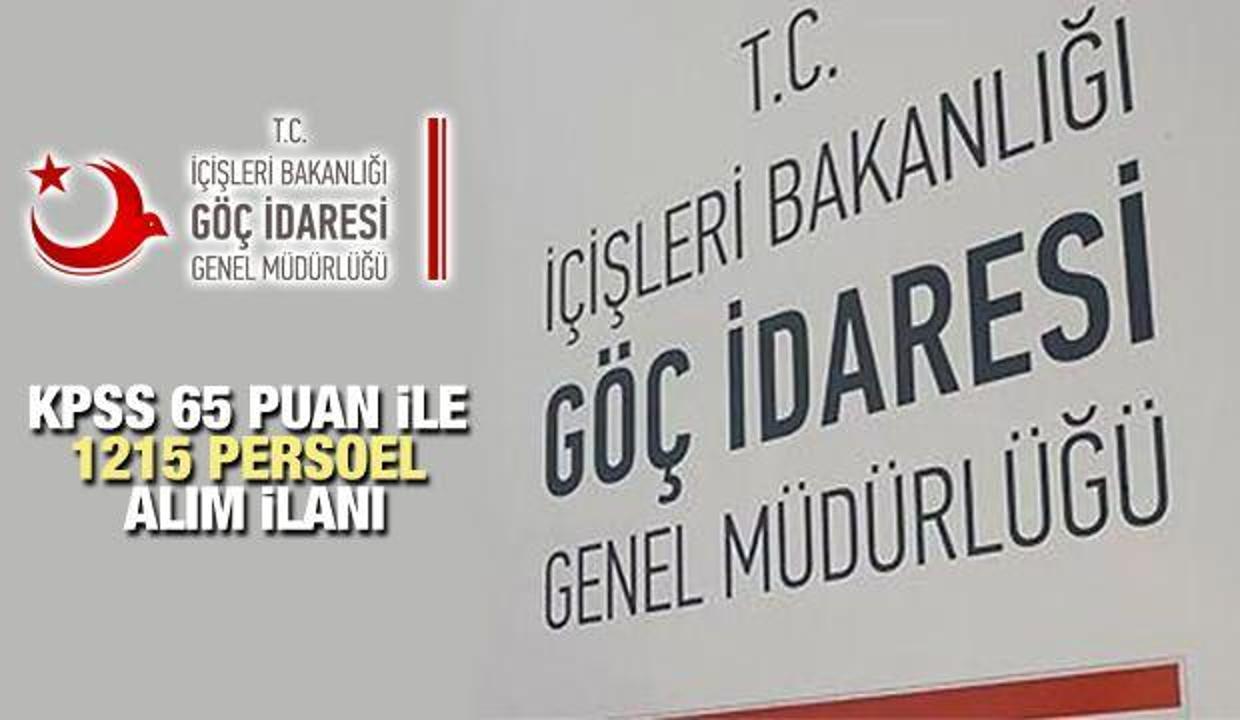 Göç İdaresi En Az Lise Mezunu 1215 Personel Alımı Yapacak! Başvuru için bugün son!