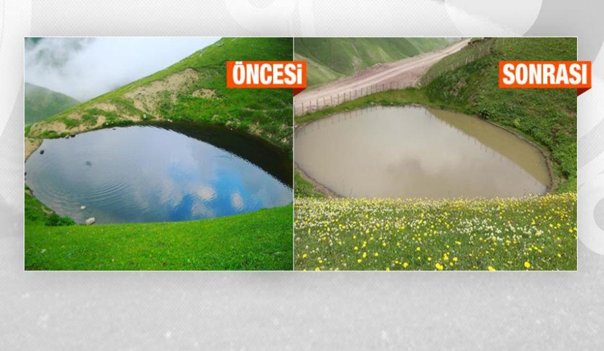 Definecilerin mahvettiği Dipsiz Göl, 'çamur göl' oldu