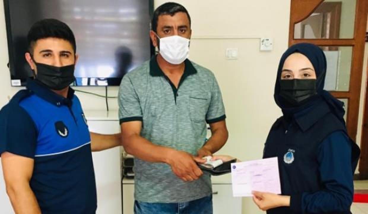 Kaybettiği kurban parasını zabıta ekipleri teslim etti