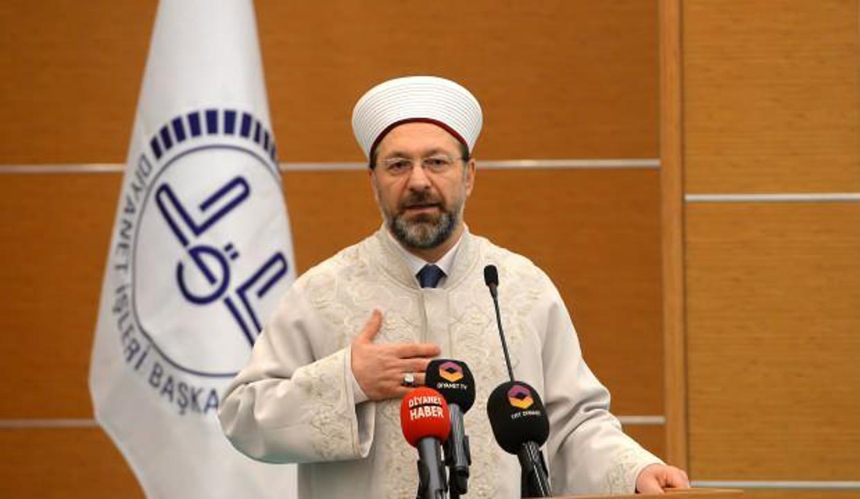 Ali Erbaş, yangında hayatını kaybeden çiftin yakınlarına taziyede bulundu