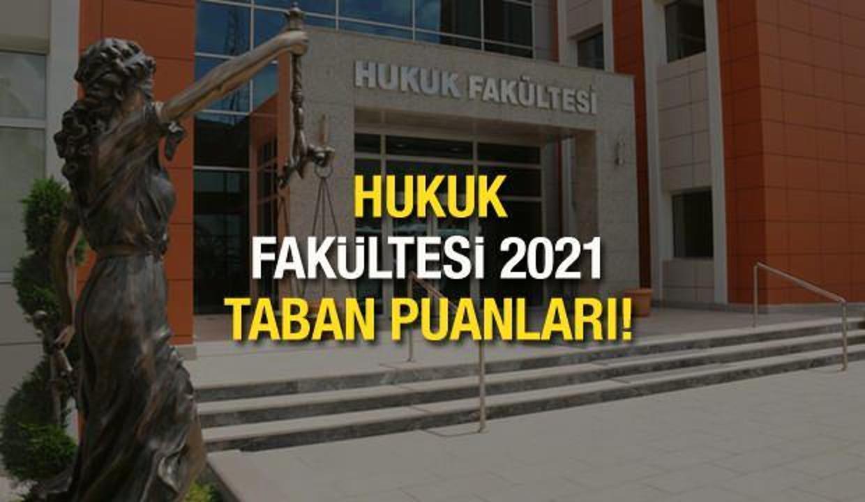 Hukuk taban puanları 2021! Hukuk Fakültesi başarı sıralaması ve okul kontenjanları!