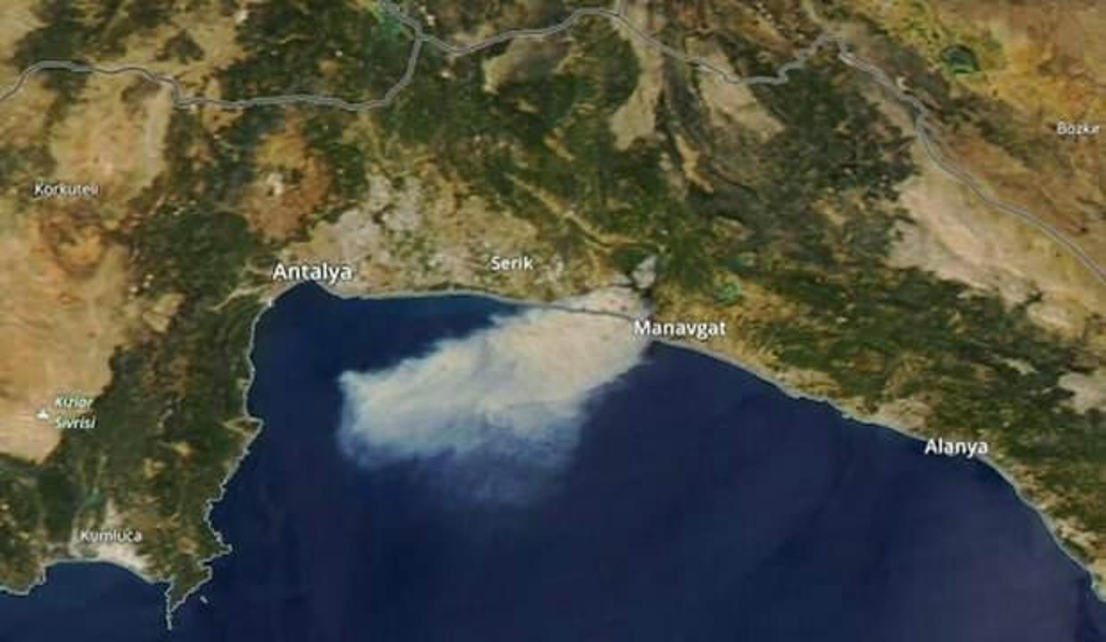 Manavgat'taki yangın uydudan görüntülendi! Korkunç manzara