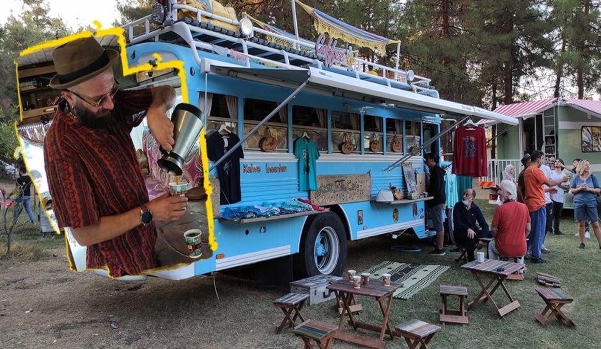 Kahve, tatil ve para hepsini bir karavana sığdırdı