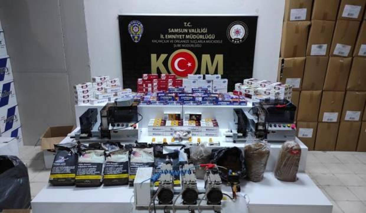 Samsun'da kaçak tütün mamulleri ele geçirildi
