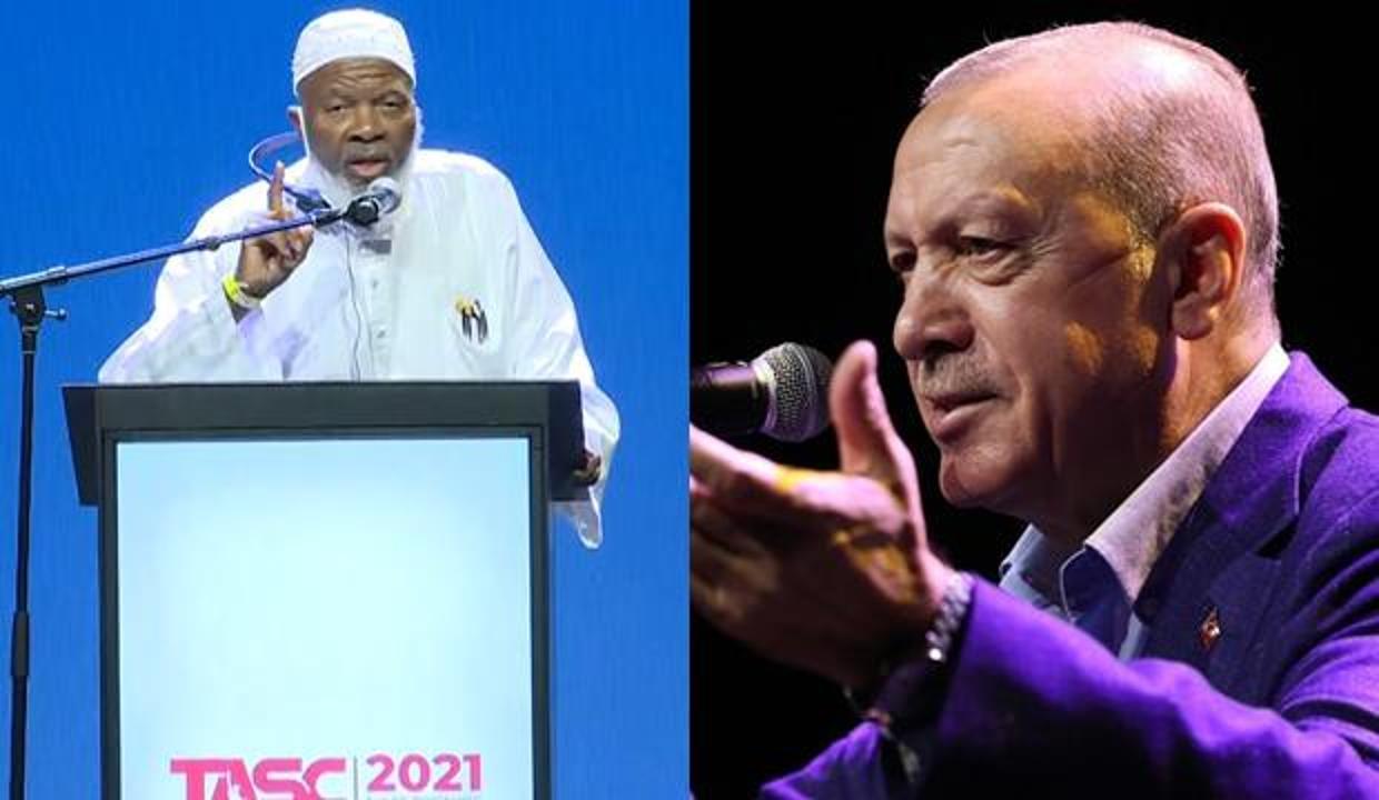 Erdoğan'dan önce kürsüye çıktı, bir cümle edip indi: O bütün Müslümanların lideri