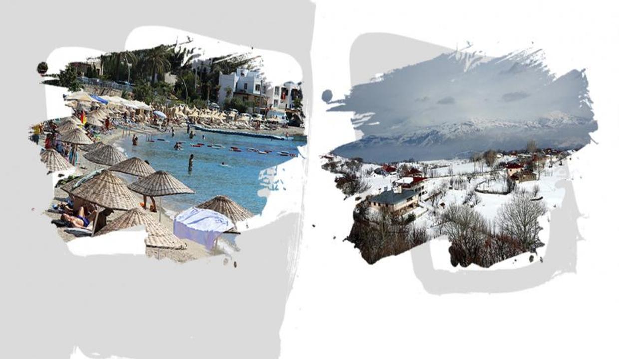 Türkiye her mevsim çok güzel: Bodrum yazı, Doğu kışı yaşıyor