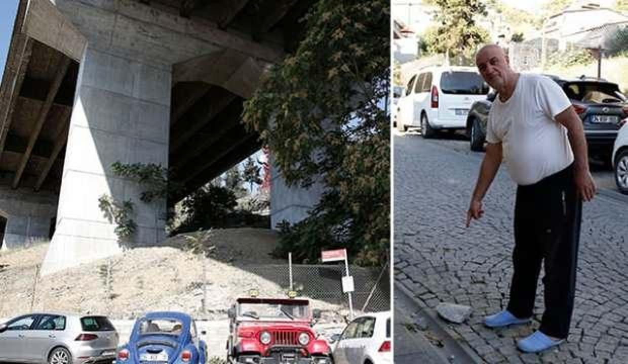 Ortaköy Viyadüğü'nden düşen parçalar tehlike saçıyor