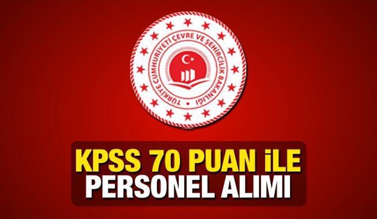 Çevre ve Şehircilik Bakanlığı KPSS 70 puan ile personel alımı! Son başvuru ne zaman bitecek?