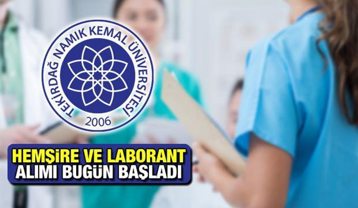 Tekirdağ Namık Kemal Üniversitesi Hemşire ve Laborant alımı! Başvuru için bugün son...