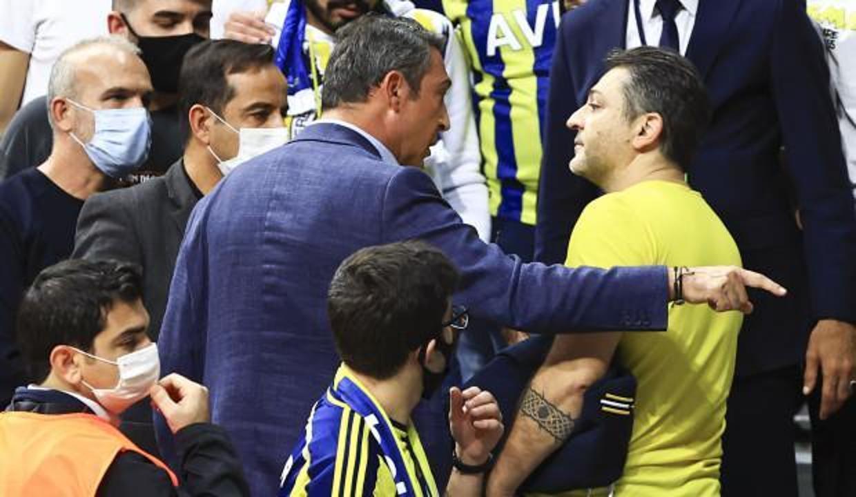 Ali Koç'la takımı protesto eden taraftar arasında gerginlik!