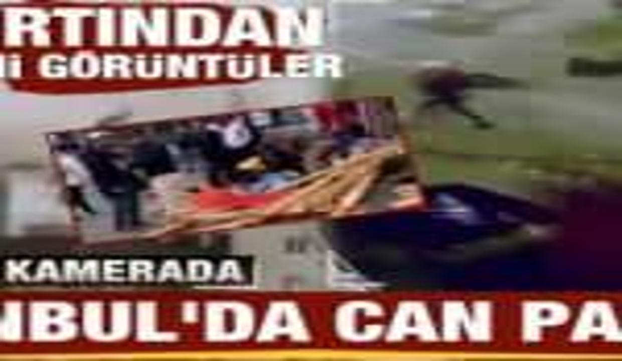 Fırtınadan yeni görüntüler... İstanbul'da can pazarı! O anlar kamerada