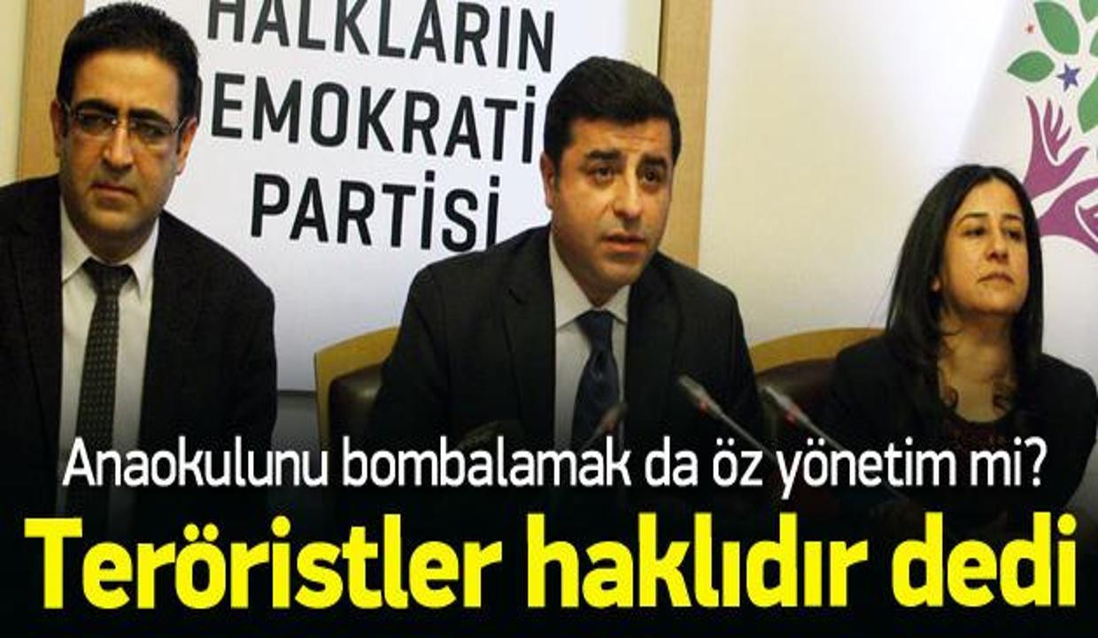 Demirtaş'tan hendek kazan teröristlere destek