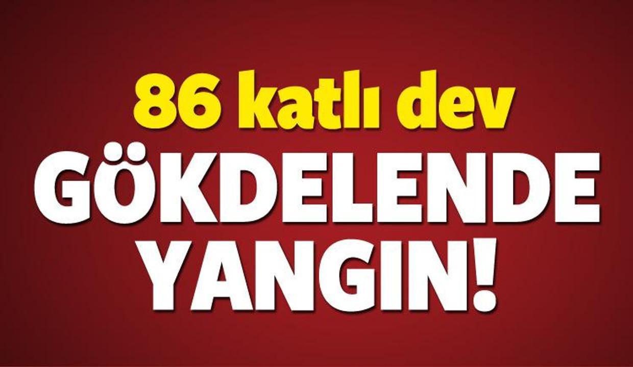 Dubai'de bir gökdelende yangın