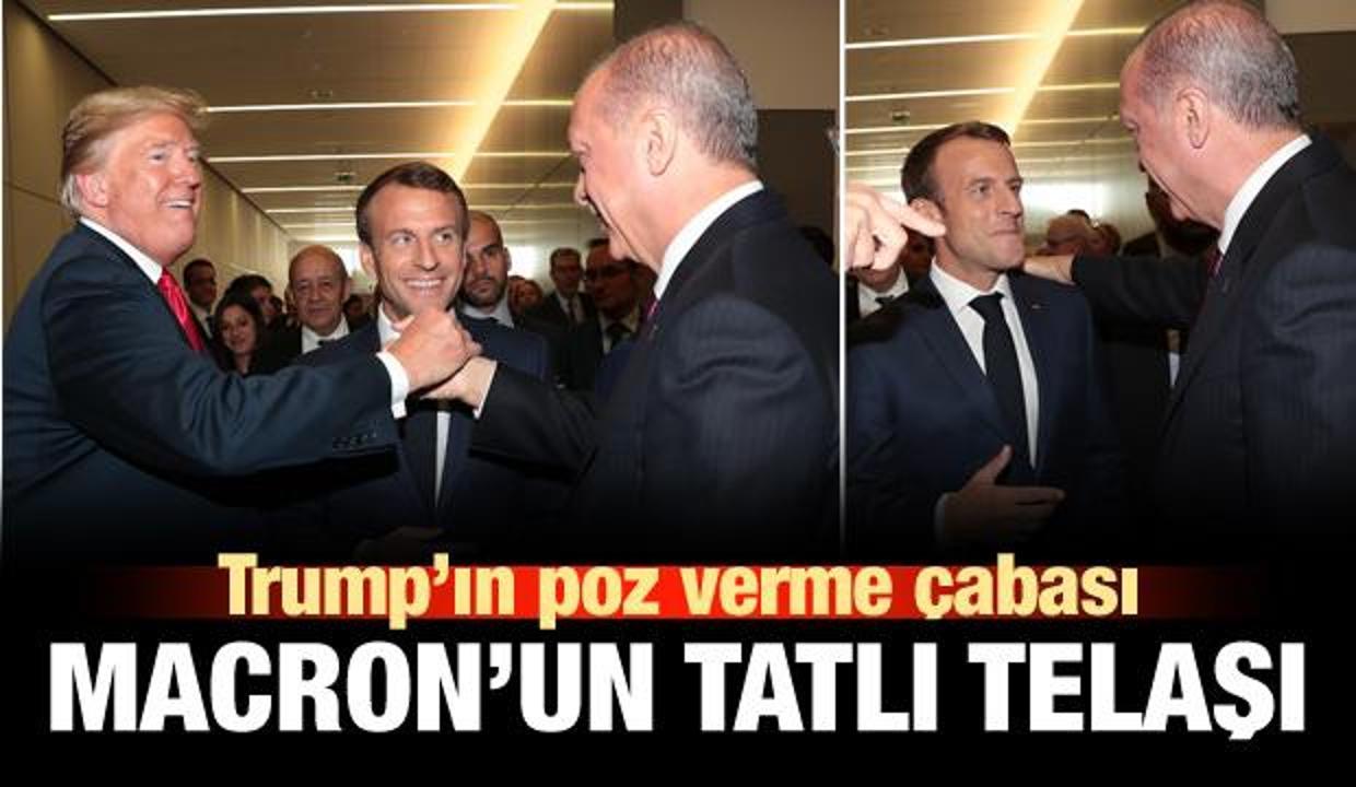 Erdoğan'la görüşen Macron'un tatlı telaşı