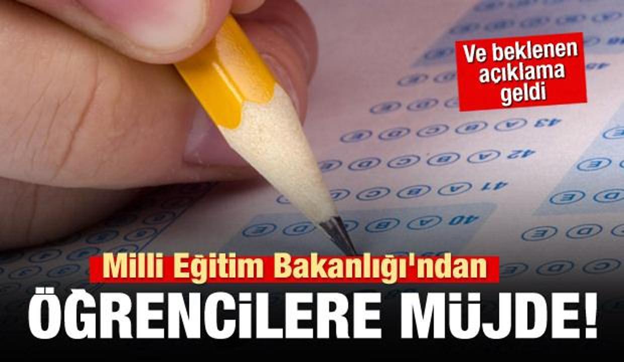 Milli Eğitim Bakanlığı'ndan öğrencilere müjde