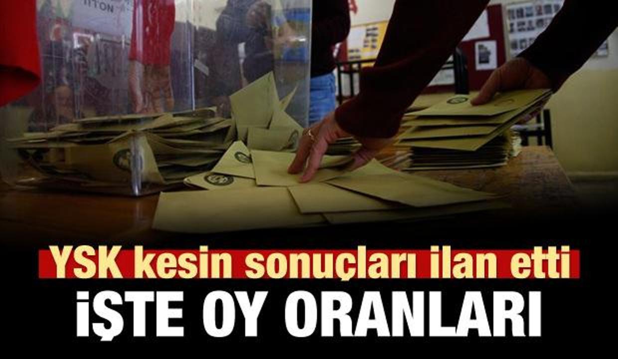 YSK kesin sonuçları ilan etti! İşte rakamlar!