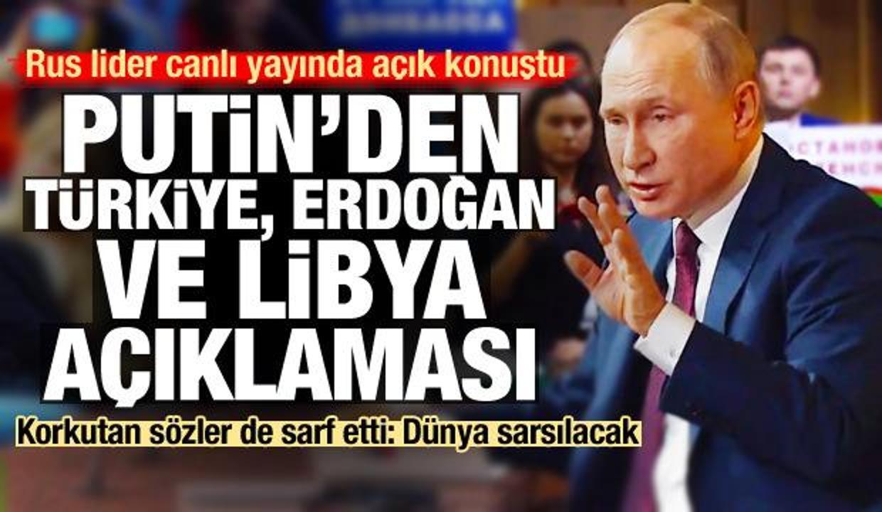 Canlı yayında flaş sözler! Putin'den Türkiye, Erdoğan ve Libya açıklaması