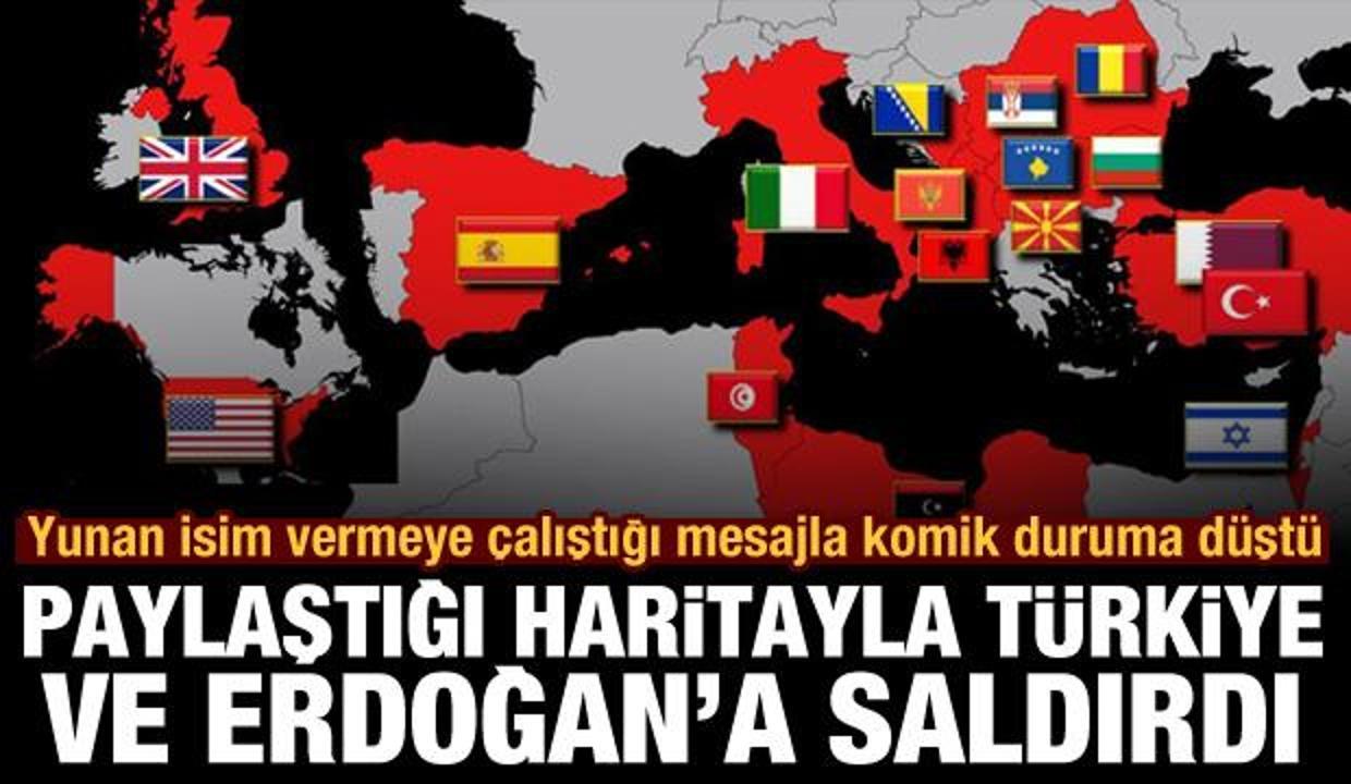 Koronavirüs yardımları zoruna giden Yunan gazeteci bu haritayla Türkiye ve Erdoğan'a saldırdı