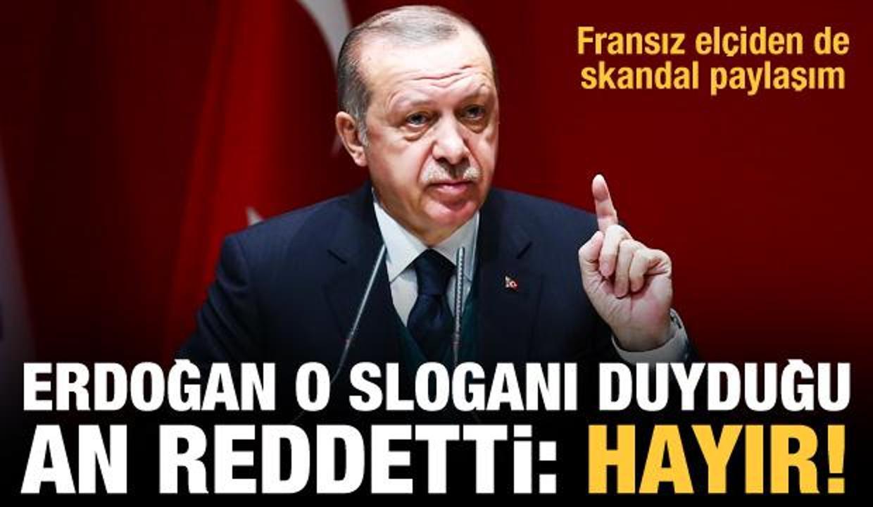 Erdoğan o sloganı duyduğu an reddetti: Hayır!