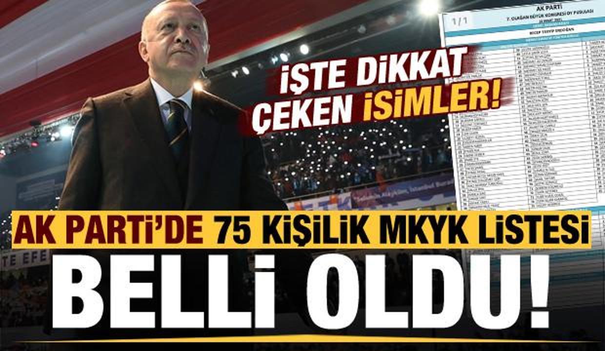 Son dakika: AK Parti'nin 75 kişilik MKYK listesi belli oldu! Listede dikkat çeken isimler...