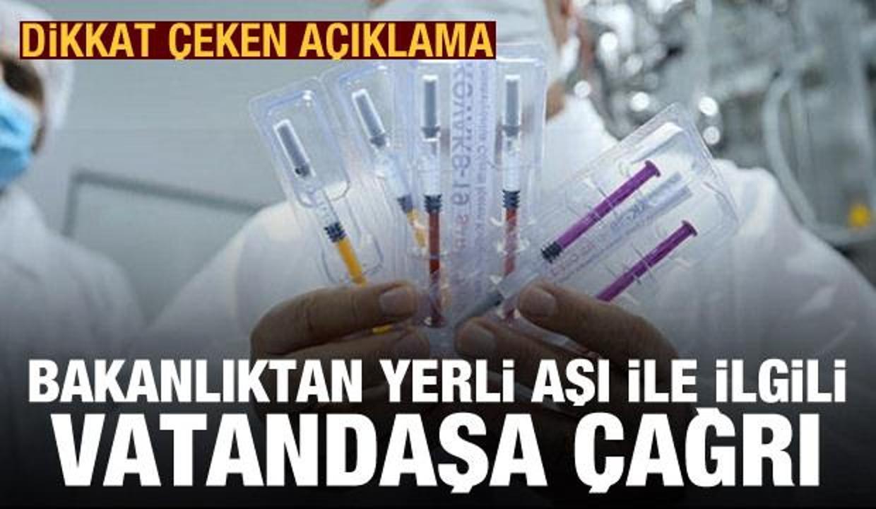 Bakanlık, yerli aşı için gönüllü arandığını duyurdu