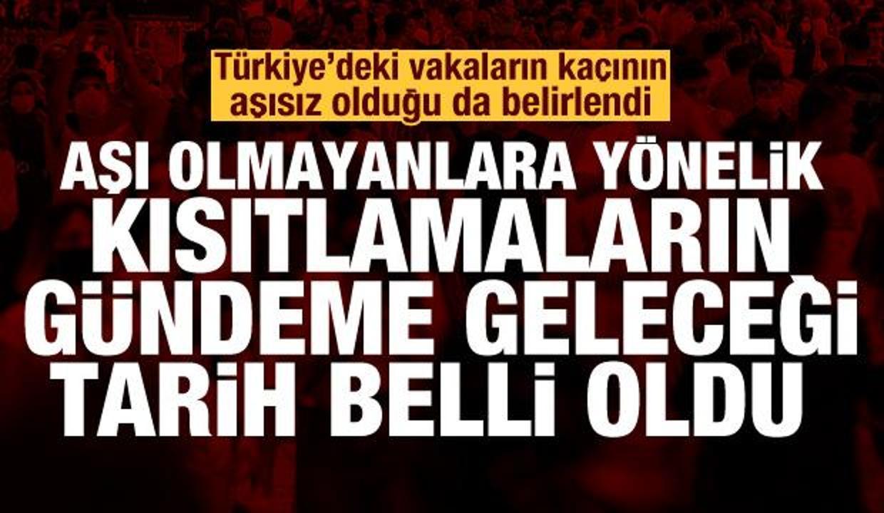 Aşı olmayanlara yönelik kısıtlamaların gündeme geleceği tarih belli oldu