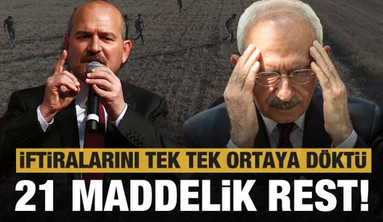 Kılıçdaroğlu'nun iftiralarına karşı Bakan Soylu tek tek sıraladı!