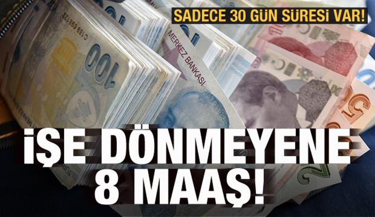 İşe dönmeyene 8 maaş! Sadece 30 gün süresi var