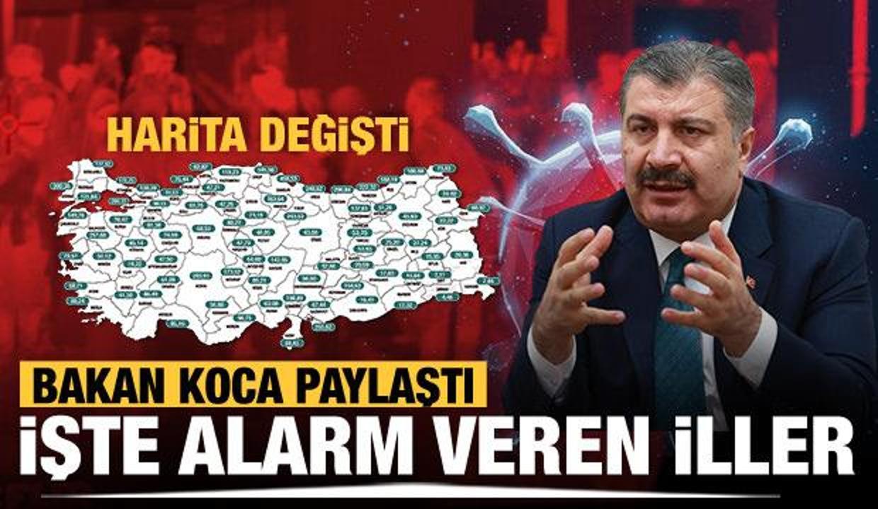 Son Dakika... Bakan Koca haftalık vaka haritasını açıkladı