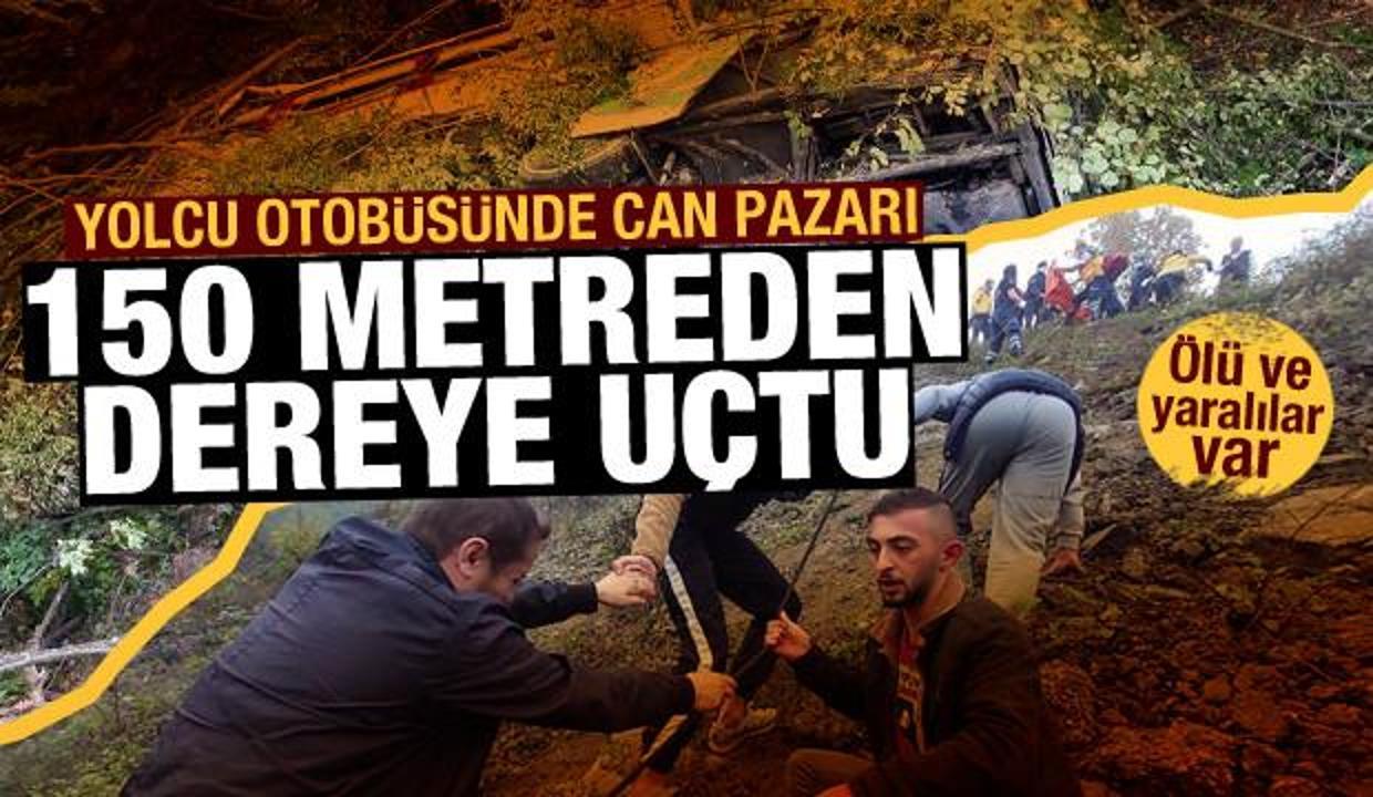 Yolcu otobüsü 150 metreden dereye uçtu! Ölü ve yaralılar var