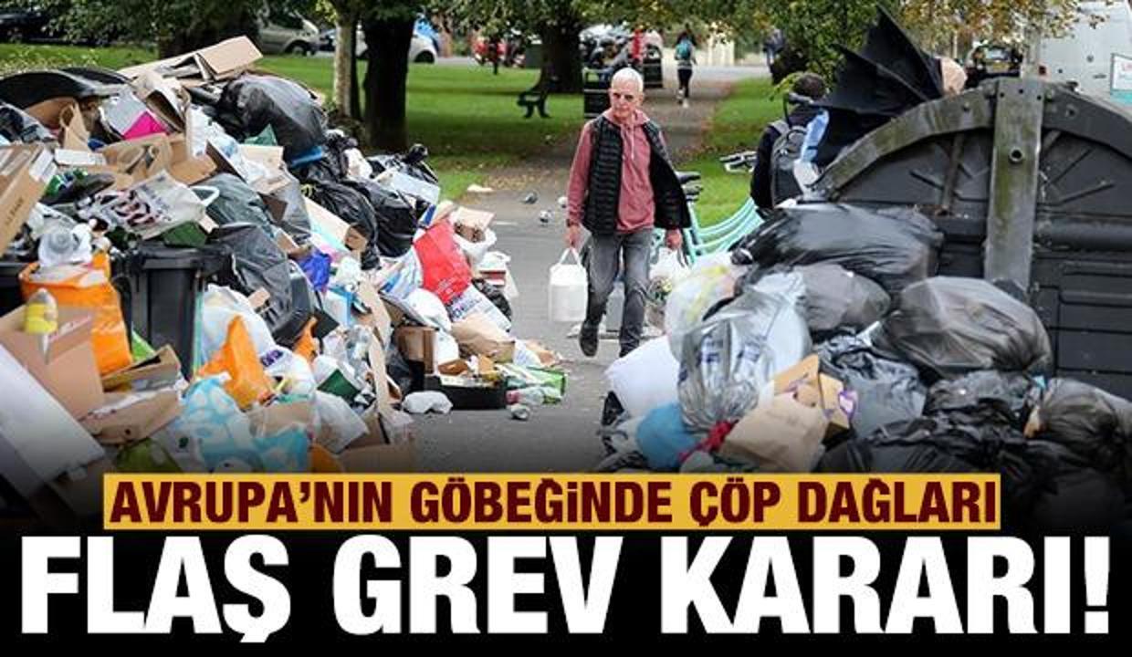 İngiltere'de grev! Çöp dağları oluştu