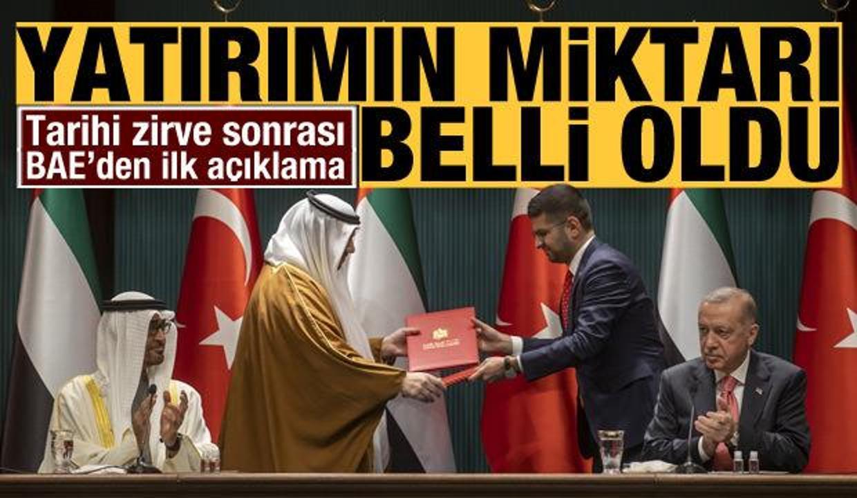 BAE'den zirve sonrası ilk açıklama: Milyar dolarlık yatırımın miktarı belli oldu