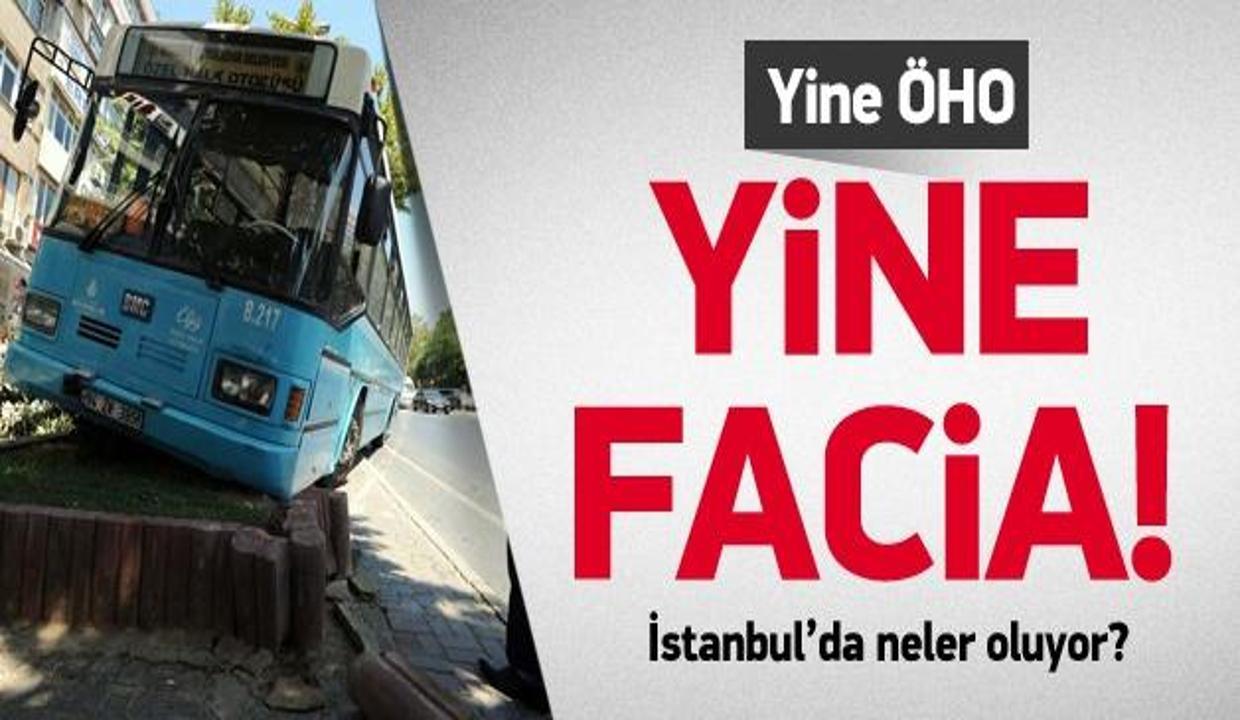 Beşiktaş'ta halk otobüsü kaldırıma çıktı